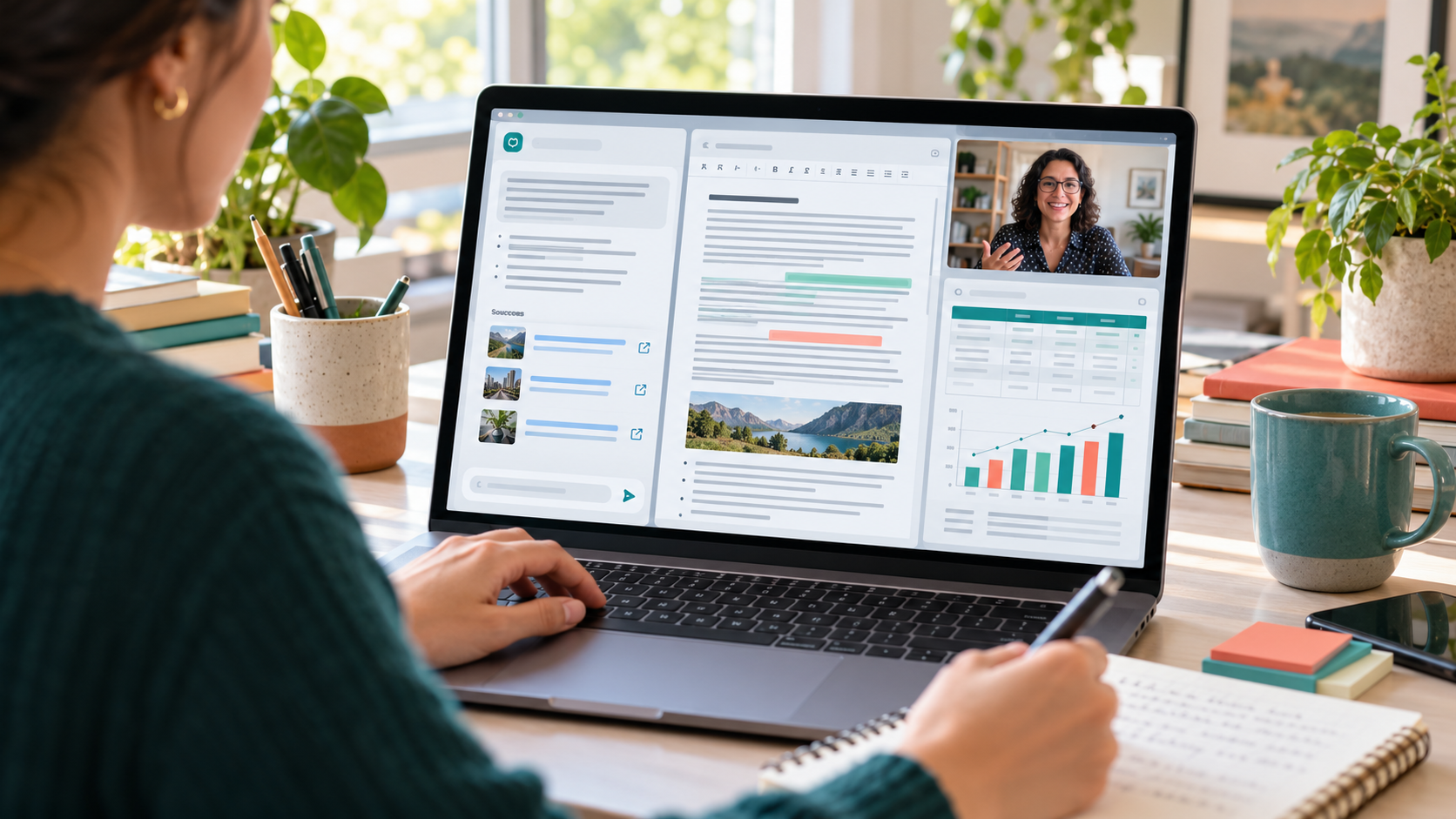 Live online learning session with an instructor and AI writing tools